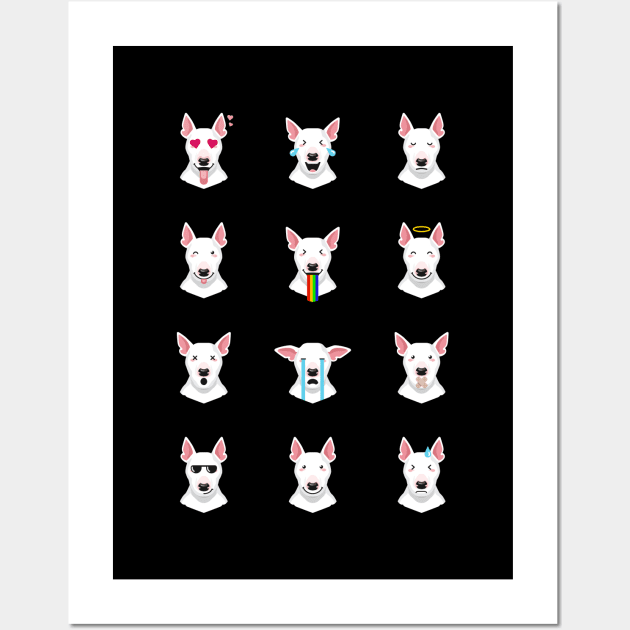 Bull Terrier Emoji Wall Art by stonemask